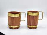 Handmade juniper wood Beer Mug with Brass Rings, Beer Gift, Craftsmanship, Drinking Mug, Vintage Mug