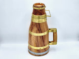 Moroccan Berber wooden water jar (pot) with brass rings and a handle, included Beer Mug, completely handmade