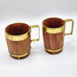 Handmade juniper wood Beer Mug with Brass Rings, Beer Gift, Craftsmanship, Drinking Mug, Vintage Mug